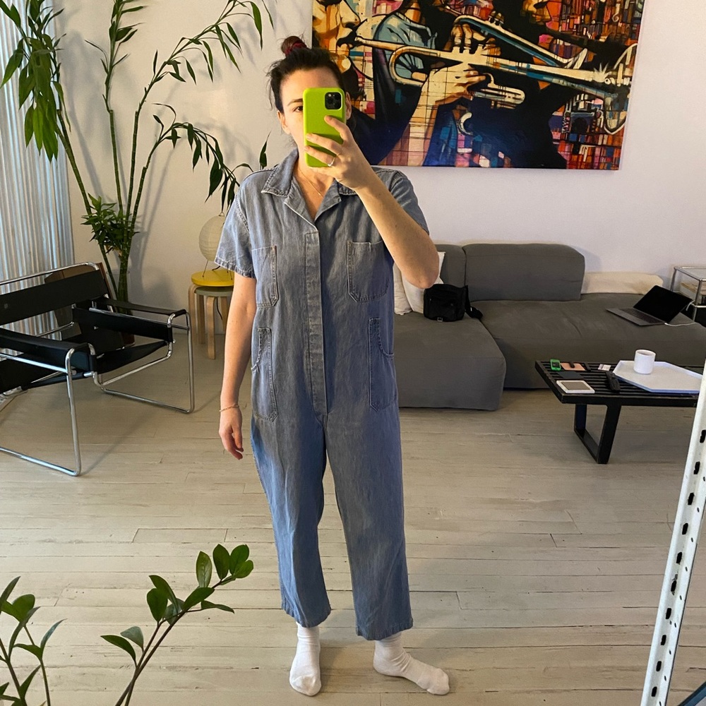 Caron Callahan Denim Jumpsuit